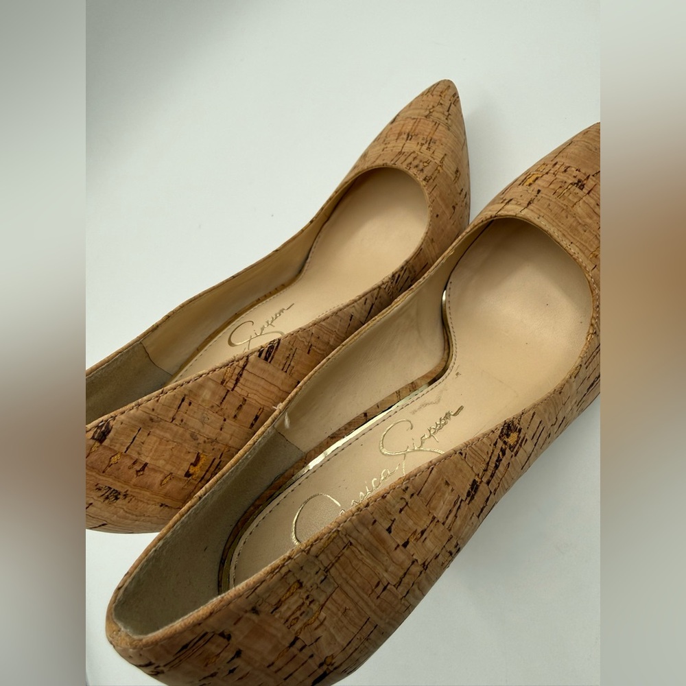 Jessica Simpson Analista Natural Cork Platform Heels Sophisticated Classic Pumps - Picture 11 of 16